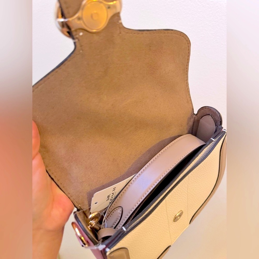 Coach Georgie Saddle Crossbody Bag Taupe Multi $350 - Picture 8 of 8